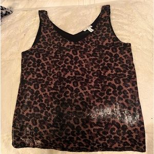 Cheetah Sequined Tank Top